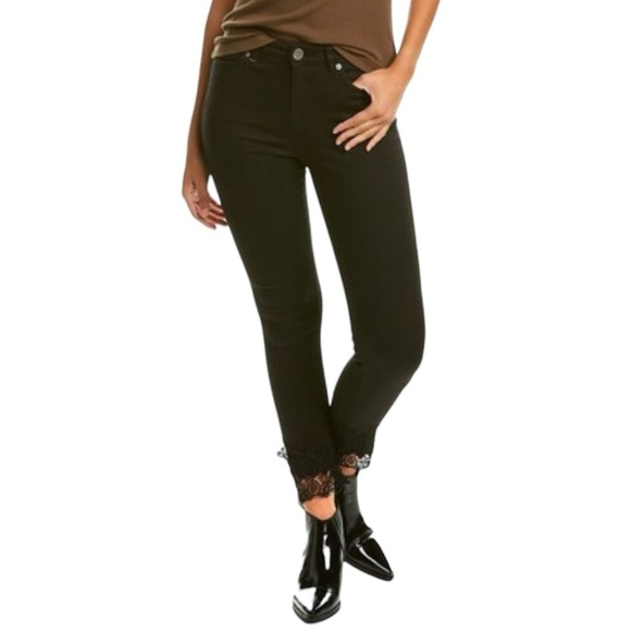 Ted Baker Alesiaa Black Skinny Jean size 34 lace hem - Picture 1 of 9